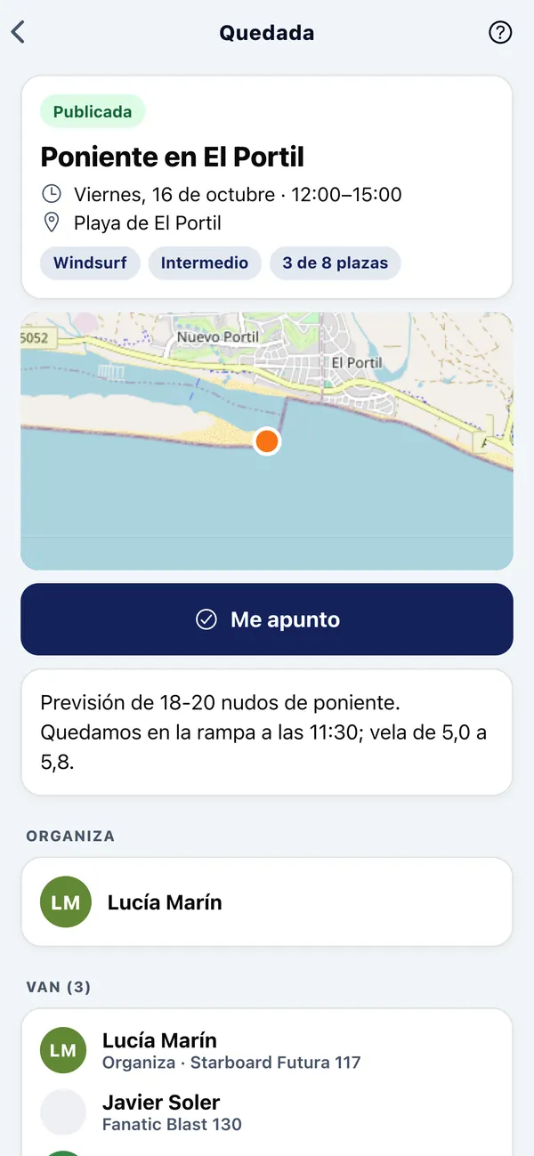 A meetup page