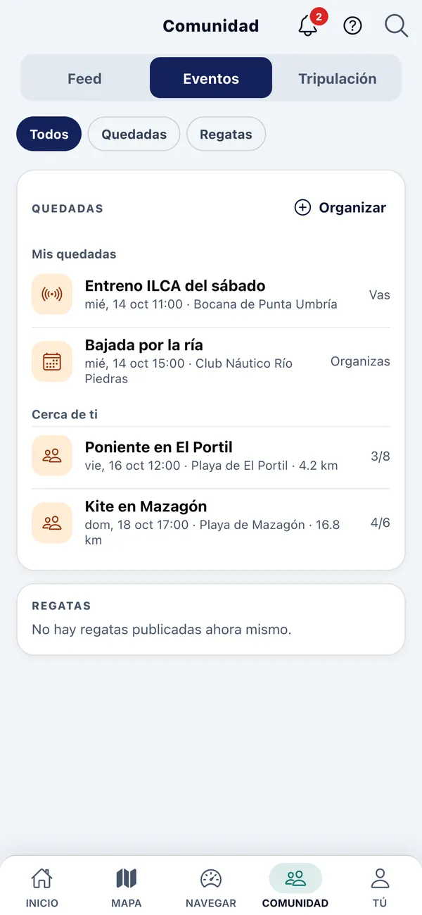 Community, Events tab