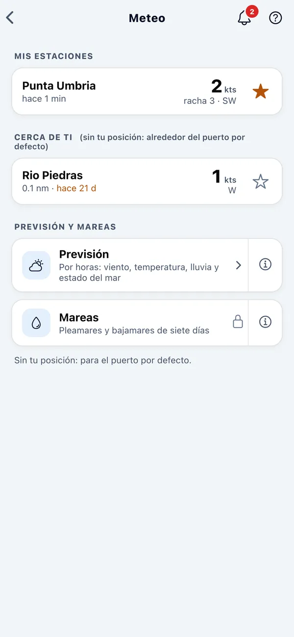 Weather screen of the app
